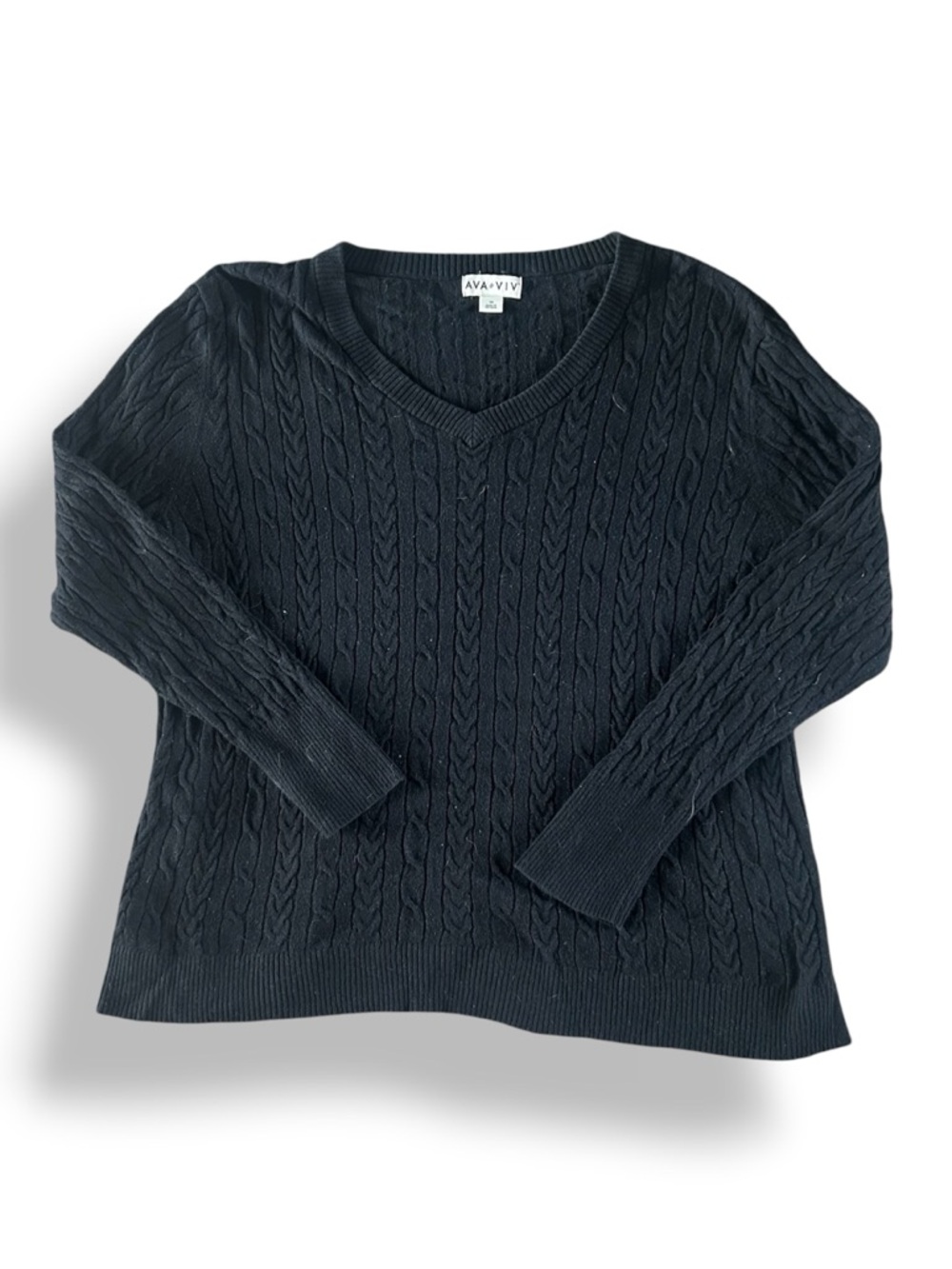 [Ava & Viv] Black V-neck Sweater